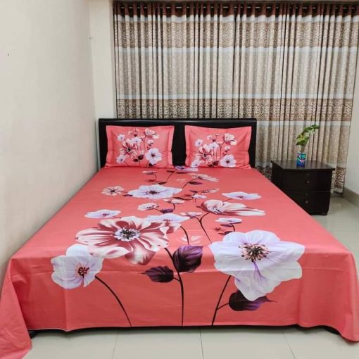 Luxury Twill Cotton Bedsheet ( 1 pcs king size Bedsheet + 2 pcs Regular Pillow Cover)106