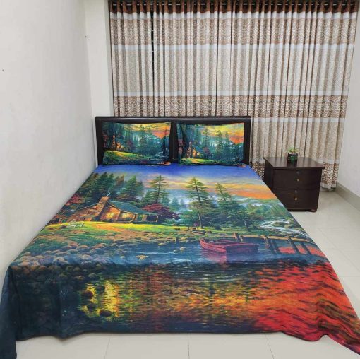 Luxury Twill Cotton Bedsheet ( 1 pcs king size Bedsheet + 2 pcs Regular Pillow Cover)116